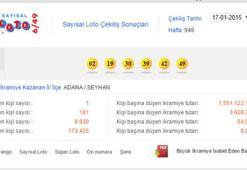 Sayısal Loto 17 Ocak çekilişi - Sayısal Loto sonucu