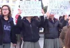 Liselilerden ‘eteğime dokunma’ eylemi