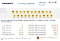 On Numara 19 Ocak 2014 çekilişi - On Numara sonucu