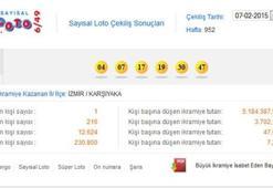 Sayısal Loto çekildi - Sayısal Loto 7 Şubat sonucu
