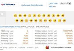 On Numara çekildi - On Numara 16 Mart 2015 sonucu
