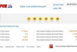 Süper Loto çekildi - Süper Loto 26 Mart 2015 sonucu