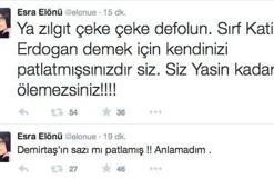 Elönü'den tepki çeken patlama tweet'leri