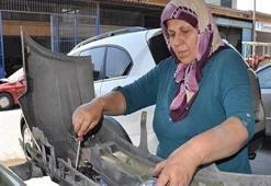 50 yaşındaki Hatice teyze 10 yıldır kaporta ustası