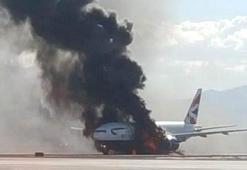 British Airways uçağının motoru alev aldı: 14 yaralı