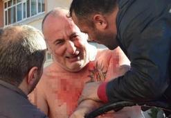 Adliye önünde kendini kesti