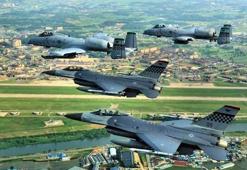 10 F-16 uçağı ile Suriye sınırında devriye uçuşu