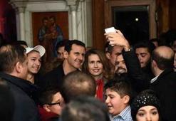 Esad çifti kiliseye gitti
