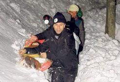 4 metre karda kurtarma mücadelesi