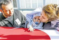 7 aylık Eymen, şehit babasını uğurladı