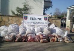 Edirnede 1 ton 310 kilo kaçak et ele geçirildi
