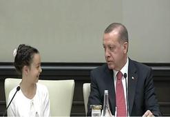 Erdoğan çocukları kabul etti