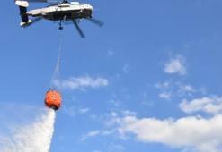 Bursa'da yangın söndürme helikopteri hedef şaşırdı