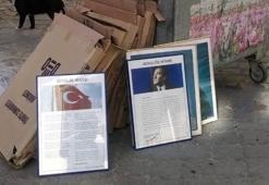 Atatürk’ün posterleri çöpte bulundu