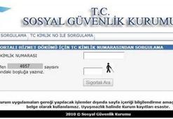SSK ve Bağ-Kur kurumlarına bağlı vatandaşlar prim gün sorgulamalarını internetten yapabiliyor!