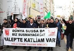Rusya Başkonsolosluğu önünde "Halep" protestosu