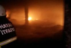 İskenderunda geri dönüşüm tesisi yandı