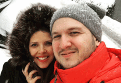 'Karda romantik dakikalar'