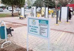 Parklarda sigara içmeyin uyarısı