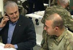 Yıldırım aynı masada yemek yediği askerin cenazesine katıldı