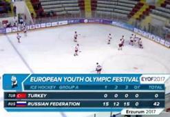 Buz Hokeyinde Türkiye, Rusya'ya farklı yenildi: 42-0