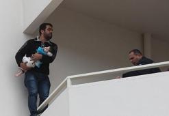 Serumun çıkarılmasına kızıp bebeğiyle intihara kalkıştı
