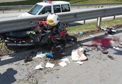 Köprü girişindeki kaza trafiğe neden oldu