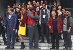 Söyleşi sonrası parkta spor yaptılar