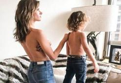 Alessandra Ambrosio üstsüz poz verdi