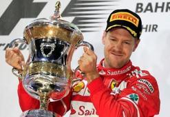 Bahreyn'de zafer Vettel'in