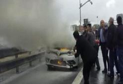 TEM'de otomobil yangını