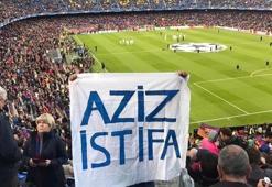Camp Nou'da Aziz Yıldırım pankartı!