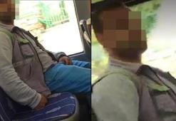 Otobüste tacizde bulunan kişiyi fotoğrafladı