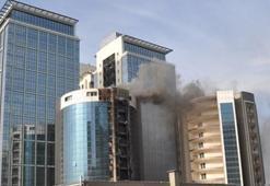 Bursa'da otel inşaatında yangın