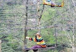 İlkel teleferikte elektrik çarptı!