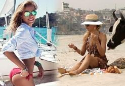 Burcu Esmersoy'u İnek yalayınca şok oldu!