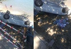 Yalova'da otomobil plaja düştü
