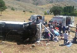 Kayseri'de tur midibüsü devrildi