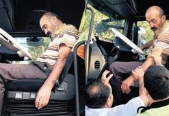 Direksiyonda mışıl mışıl uyudu TIR kendi durdu