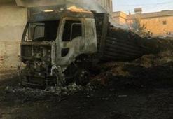 Saman dolu TIR gerilim hattına temas edince kül oldu