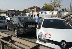 D-100'deki zincirleme kaza trafiği kitledi!