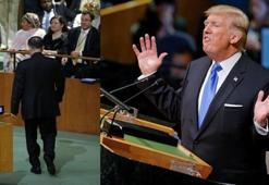 Fotoğraflar yeni geldi! Trump, BM'de konuşurken...