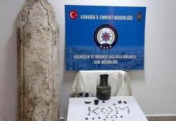 Otomobilden tarihi mezar kapağı çıktı