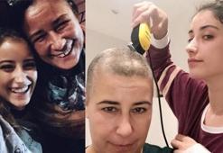 Saçlarını kızı Hazal'a kestirdi
