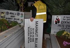 PKK'lıların mezar taşları değiştirildi