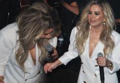 Merve Özbey'den konserde olay frikik!