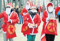 Noel baba kılığında PKK propagandası