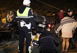 134 promil alkollü kadın sürücü otomobili ile takla attı