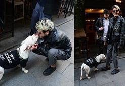 Köpeğini kurtardı