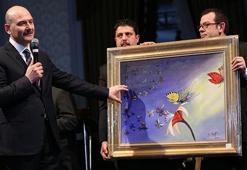 Süleyman Soylu'nun çizdiği resim 500 bin TL'ye satıldı